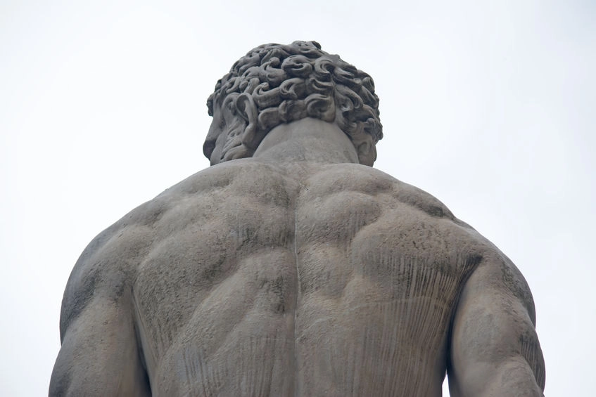 40762281 - detail of hercules statue seen from behind